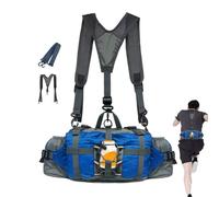 Fanny Pack for Hiking - Waist Bag with Insulated Bottle Holder | Adjustable Belt Pack for Running, Fishing and Hunting | Outdoor Hands-free Sleeve with Pockets, azul, Consulte la descripción, See