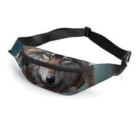 Fanny Pack for Men Women 3D Wolf Dream Catcherprinted Crossbody Belt Bags Sports Waist Bag ForTravel Running Hiking Walking Workout, 3D Wolf Dream Catcher, 36*15cm