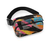 Fanny Pack for Men Women A Colorful Quilt Belt Bag Lightweight Waist Bag Pack Full Printed Pack With Adjustable Strap For Running Hiking Travel, style, 20x13cm
