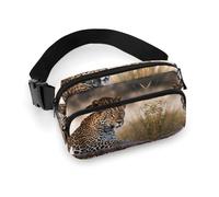 Fanny Pack for Men Women African Animal Leopard Belt Bag Lightweight Waist Bag Pack Full Printed Pack With Adjustable Strap For Running Hiking Travel, style, 20x13cm