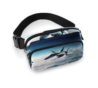 Fanny Pack for Men Women Aircraft Fighter Jets Belt Bag Lightweight Waist Bag Pack Full Printed Pack With Adjustable Strap For Running Hiking Travel, style, 20x13cm