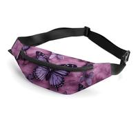 Fanny Pack for Men Women All Butterflies Are on Purple Backgroundprinted Crossbody Belt Bags Sports Waist Bag ForTravel Running Hiking Walking Workout, All butterflies are on purple background,
