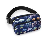 Fanny Pack for Men Women Aquatic Sea Animal Belt Bag Lightweight Waist Bag Pack Full Printed Pack With Adjustable Strap For Running Hiking Travel, style, 20x13cm