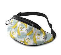 Fanny Pack for Men Women, Banana Leaf Waist Pack Bag with Belt Adjustable Sling Pocket Crossbody Shoulder Bag Chest Bag for Traveling Hiking Cycling Running