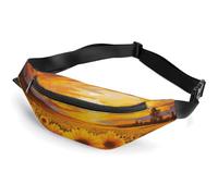 Fanny Pack for Men Women Beautiful Sunflower Field Sunsetprinted Crossbody Belt Bags Sports Waist Bag ForTravel Running Hiking Walking Workout, Beautiful Sunflower Field Sunset, 36*15cm