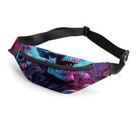 Fanny Pack for Men Women Belt Bag Color Skull Pictures Crossbody Waist Pack for Travel Walking Running Bum Bags, color-5, 36*15cm