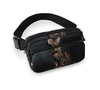 Fanny Pack for Men Women Bengal Cat Belt Bag Lightweight Waist Bag Pack Full Printed Pack With Adjustable Strap For Running Hiking Travel, style, 20x13cm
