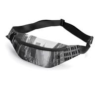Fanny Pack for Men Women Black And White New Yorkprinted Crossbody Belt Bags Sports Waist Bag ForTravel Running Hiking Walking Workout, Black and white New York, 36*15cm