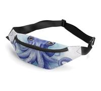 Fanny Pack for Men Women Blue Little Octopusprinted Crossbody Belt Bags Sports Waist Bag ForTravel Running Hiking Walking Workout, Blue little octopus, 36*15cm