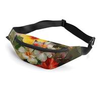 Fanny Pack for Men Women Bouquet Of Flowers Waist Pack Small Belt Bag with Adjustable Strap Waterproof Sling Bag Fashion Crossbody Bag Bum Bag for Travel Hiking Running, white, 14.2x5.9 Inches
