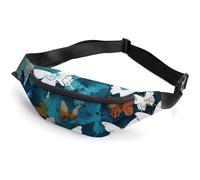 Fanny Pack for Men Women Butterfliesprinted Crossbody Belt Bags Sports Waist Bag ForTravel Running Hiking Walking Workout, Butterflies, 36*15cm