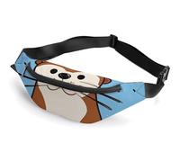 Fanny Pack for Men Women Cartoon Cute Otter Waist Pack Small Belt Bag with Adjustable Strap Waterproof Sling Bag Fashion Crossbody Bag Bum Bag for Travel Hiking Running, white, 14.2x5.9 Inches