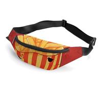 Fanny Pack for Men Women Cartoon French Fries Waist Pack Small Belt Bag with Adjustable Strap Waterproof Sling Bag Fashion Crossbody Bag Bum Bag for Travel Hiking Running, white, 14.2x5.9 Inches