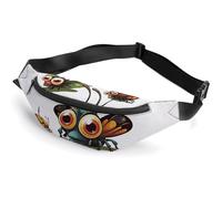 Fanny Pack for Men Women Cartoon Insect Waist Pack Small Belt Bag with Adjustable Strap Waterproof Sling Bag Fashion Crossbody Bag Bum Bag for Travel Hiking Running, white, 14.2x5.9 Inches
