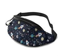 Fanny Pack for Men Women, Cartoon Space Rockets Waist Pack Bag with Belt Adjustable Sling Pocket Crossbody Shoulder Bag Chest Bag for Traveling Hiking Cycling Running