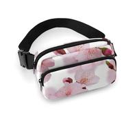 Fanny Pack for Men Women Cherry Japanese Cherry Blossom Belt Bag Lightweight Waist Bag Pack Full Printed Pack With Adjustable Strap For Running Hiking Travel, style, 20x13cm