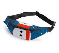 Fanny Pack for Men Women Christmas Happy Snowmans Waist Pack Small Belt Bag with Adjustable Strap Waterproof Sling Bag Fashion Crossbody Bag Bum Bag for Travel Hiking Running, white, 14.2x5.9 Inches