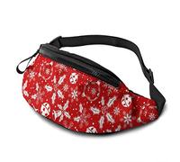 Fanny Pack for Men Women, Christmas Red Pic Waist Pack Bag with Belt Adjustable Sling Pocket Crossbody Shoulder Bag Chest Bag for Traveling Hiking Cycling Running