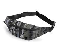 Fanny Pack for Men Women Cold Tree Camouflage Waist Pack Small Belt Bag with Adjustable Strap Waterproof Sling Bag Fashion Crossbody Bag Bum Bag for Travel Hiking Running, white, 14.2x5.9 Inches