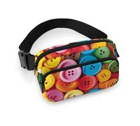 Fanny Pack for Men Women Colorful Buttons Belt Bag Lightweight Waist Bag Pack Full Printed Pack With Adjustable Strap For Running Hiking Travel, style, 20x13cm
