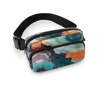 Fanny Pack for Men Women Colourful Marble Belt Bag Lightweight Waist Bag Pack Full Printed Pack With Adjustable Strap For Running Hiking Travel, style, 20x13cm