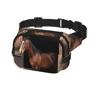 Fanny Pack for Men Women Crossbody Waist Bag Barn Horse Belt Bag with Adjustable Strap Hip Bum Bag, Black, One Size