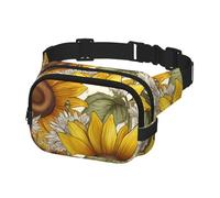 Fanny Pack for Men Women Crossbody Waist Bag Bees Sunflowers Daisy Rose Flowers Belt Bag with Adjustable Strap Hip Bum Bag