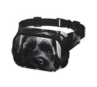 Fanny Pack for Men Women Crossbody Waist Bag Black Schnauzer Dog Belt Bag with Adjustable Strap Hip Bum Bag, Black, One Size