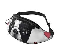 Fanny Pack for Men Women Crossbody Waist Bag Boston Terrier Dog Belt Bag with Adjustable Strap Hip Bum Bag, Black, One Size