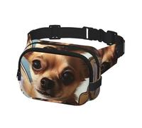 Fanny Pack for Men Women Crossbody Waist Bag Brown Chihuahua Angel Wings Belt Bag with Adjustable Strap Hip Bum Bag