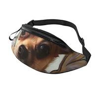 Fanny Pack for Men Women Crossbody Waist Bag Brown Chihuahua Angel Wings Belt Bag with Adjustable Strap Hip Bum Bag, Black, One Size