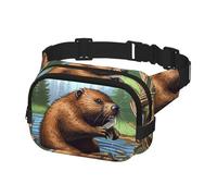 Fanny Pack for Men Women Crossbody Waist Bag Busy Beaver Cartoon Belt Bag with Adjustable Strap Hip Bum Bag