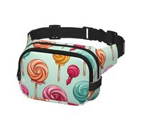 Fanny Pack for Men Women Crossbody Waist Bag Candy And Lollipops Belt Bag with Adjustable Strap Hip Bum Bag, Black, One Size