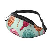 Fanny Pack for Men Women Crossbody Waist Bag Candy And Lollipops Belt Bag with Adjustable Strap Hip Bum Bag, Black, One Size