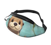 Fanny Pack for Men Women Crossbody Waist Bag Cartoon Cute Otter Belt Bag with Adjustable Strap Hip Bum Bag, Black, One Size