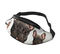 Fanny Pack for Men Women Crossbody Waist Bag Cartoon dog french bulldog Belt Bag with Adjustable Strap Hip Bum Bag, Black, One Size