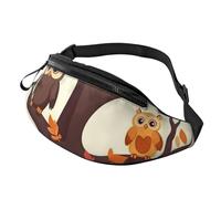 Fanny Pack for Men Women Crossbody Waist Bag Cartoon Family Owls On The Brown Tree Belt Bag with Adjustable Strap Hip Bum Bag, Black, One Size