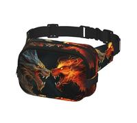 Fanny Pack for Men Women Crossbody Waist Bag Chic Cool Two Fighting Roaring Dragon Belt Bag with Adjustable Strap Hip Bum Bag