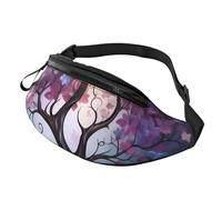 Fanny Pack for Men Women Crossbody Waist Bag Colorful Flower Butterfly Tree Belt Bag with Adjustable Strap Hip Bum Bag, Black, One Size