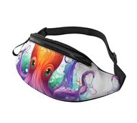 Fanny Pack for Men Women Crossbody Waist Bag Colorful Octopus Belt Bag with Adjustable Strap Hip Bum Bag, Black, One Size