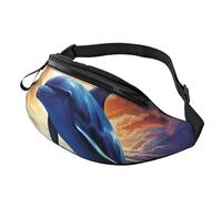 Fanny Pack for Men Women,Crossbody Waist Bag Colorful Starry Sky Ocean Dolphin Chest Bag Daypack Belt Bags for Travel Sports Running