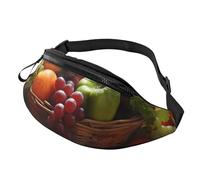 Fanny Pack for Men Women Crossbody Waist Bag Colorful Various Vegetables and Fruit Belt Bag with Adjustable Strap Hip Bum Bag, Black, One Size