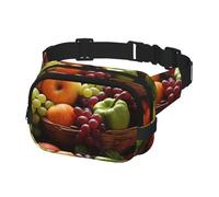 Fanny Pack for Men Women Crossbody Waist Bag Colorful Various Vegetables and Fruit Belt Bag with Adjustable Strap Hip Bum Bag, Black, One Size