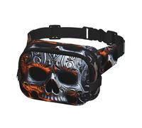 Fanny Pack for Men Women Crossbody Waist Bag Cool Skull Graphics Belt Bag with Adjustable Strap Hip Bum Bag, Black, One Size