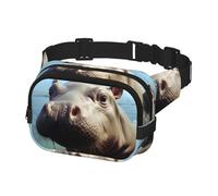 Fanny Pack for Men Women Crossbody Waist Bag Cute Baby Hippos Belt Bag with Adjustable Strap Hip Bum Bag, Black, One Size
