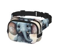 Fanny Pack for Men Women Crossbody Waist Bag Cute Elephant Play Bubbles Belt Bag with Adjustable Strap Hip Bum Bag, Black, One Size