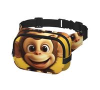 Fanny Pack for Men Women Crossbody Waist Bag Cute Funny Animal Monkey Banana Belt Bag with Adjustable Strap Hip Bum Bag, Black, One Size