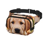 Fanny Pack for Men Women Crossbody Waist Bag Cute Golden Retriever Puppy Belt Bag with Adjustable Strap Hip Bum Bag, Black, One Size