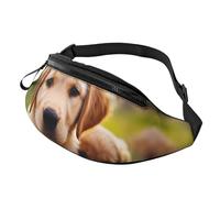 Fanny Pack for Men Women Crossbody Waist Bag Cute Golden Retriever Puppy Belt Bag with Adjustable Strap Hip Bum Bag, Black, One Size