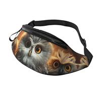 Fanny Pack for Men Women Crossbody Waist Bag Cute Owl Baby Belt Bag with Adjustable Strap Hip Bum Bag, Black, One Size